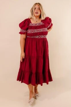 Liesl Midi Dress In Red - FINAL SALE -Ivy City Co Dress studio 001 966562