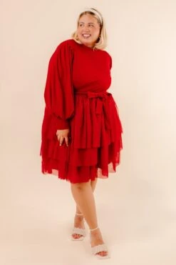 Short Cosette Dress In Red - FINAL SALE 21 Short Cosette Dress In Red - FINAL SALE -Ivy City Co Dress studio 023 257159