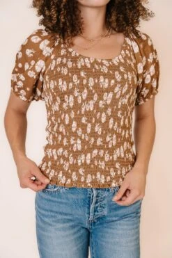 Sienna Top In Brown Floral -Ivy City Co Dress studio 049 211432