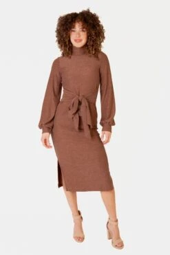 Jensen Dress In Mocha - FINAL SALE -Ivy City Co Dress studio f23 08 931368