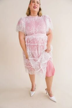 Sicily Dress With Flutter Sleeves In Pink - FINAL SALE -Ivy City Co Dress studio sicily pink 10 171947