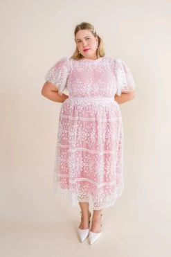 Sicily Dress With Flutter Sleeves In Pink - FINAL SALE -Ivy City Co Dress studio sicily pink 13 583783
