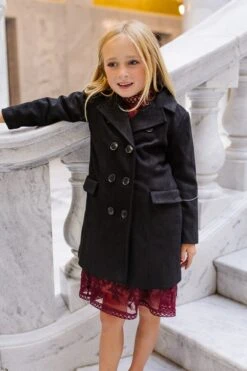 Mini Tabitha Coat In Black Suede - FINAL SALE
