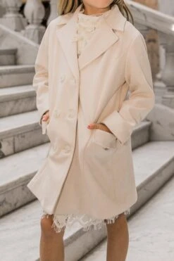 Mini Tabitha Coat In Cream Suede - FINAL SALE -Ivy City Co Dress tabitha cream mini 14 994144