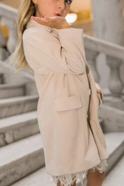Mini Tabitha Coat In Cream Suede - FINAL SALE -Ivy City Co Dress tabitha cream mini 15 796682