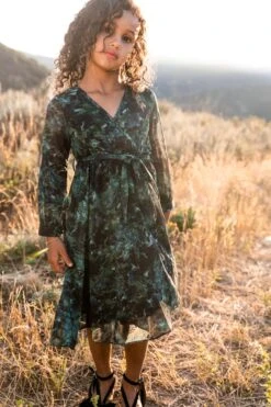 Mini Laney Dress In Green Watercolor - FINAL SALE -Ivy City Co Dress web FALL Lyla Laney 1960 554321