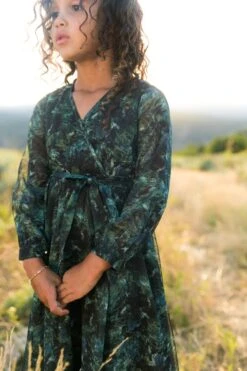 Mini Laney Dress In Green Watercolor - FINAL SALE -Ivy City Co Dress web FALL Lyla Laney 1976 374448