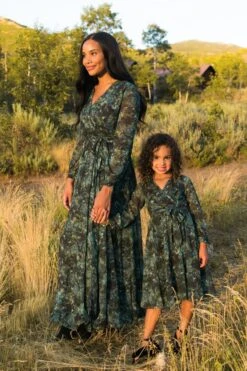 Laney Dress In Green Watercolor - FINAL SALE -Ivy City Co Dress web FALL Lyla Laney 1982 525657