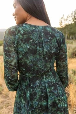 Laney Dress In Green Watercolor - FINAL SALE -Ivy City Co Dress web FALL Lyla Laney 2038 555415