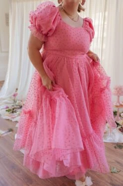 Wonderland Dress In Pink Hearts -Ivy City Co Dress web valentinesday modestsizeinclusivedresses lovers 22