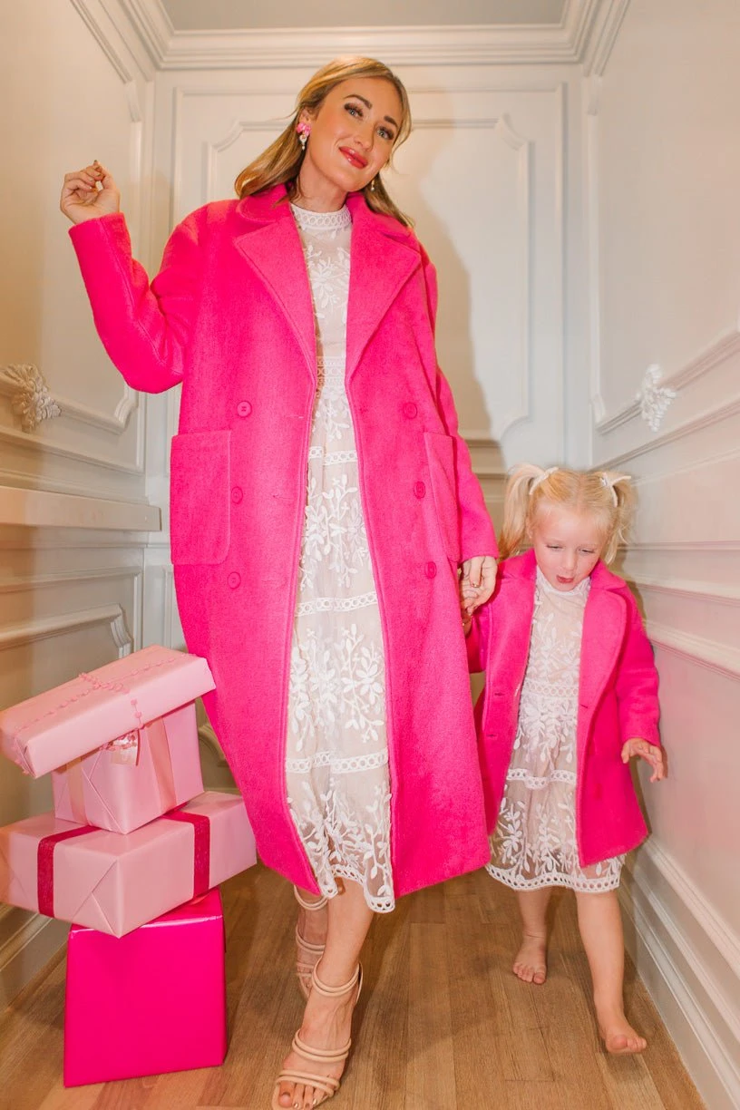 Mini Polly Coat In Hot Pink 4 Mini Polly Coat In Hot Pink - Image 4