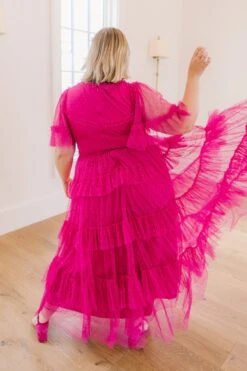 Whimsical Dress With Sweetheart-Neck In Fuchsia - FINAL SALE -Ivy City Co Dress whimsical 45 470823