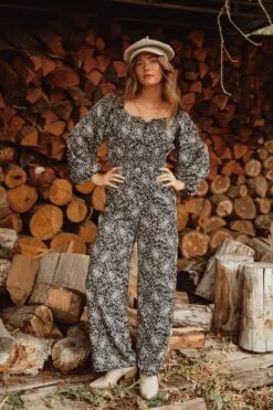 Willow Jumpsuit In Black Floral - FINAL SALE -Ivy City Co Dress willow 3 343229