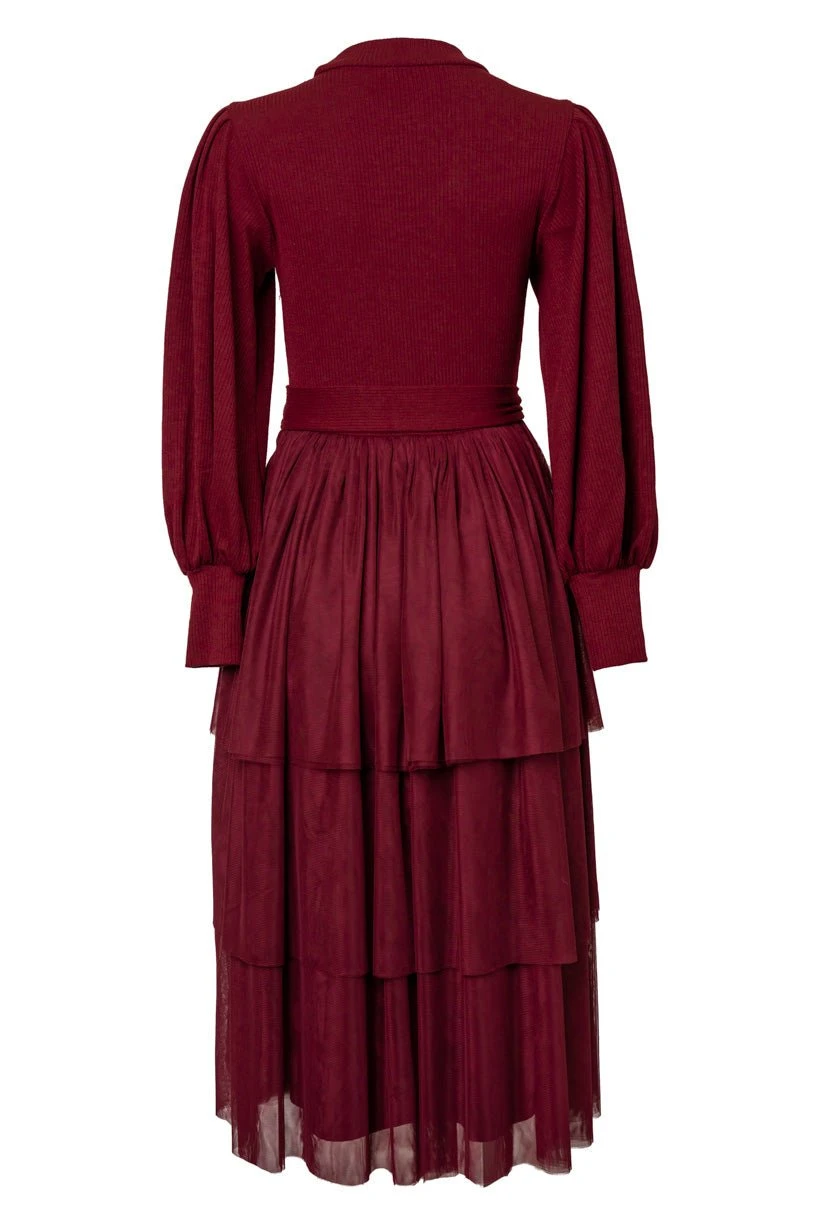Cosette Midi Dress In Wine - FINAL SALE 3 Cosette Midi Dress In Wine - FINAL SALE - Image 3
