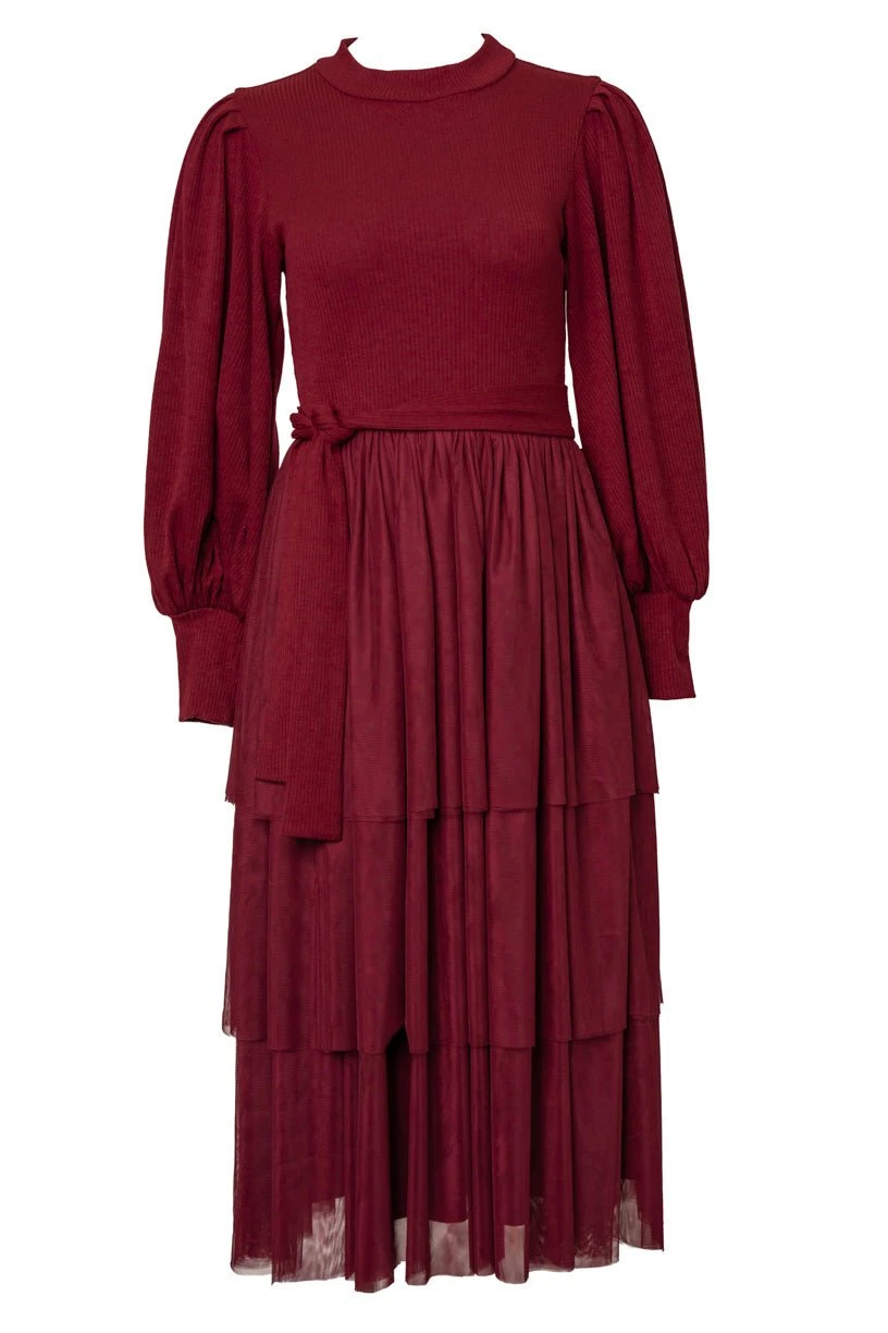 Cosette Midi Dress In Wine - FINAL SALE 2 Cosette Midi Dress In Wine - FINAL SALE - Image 2